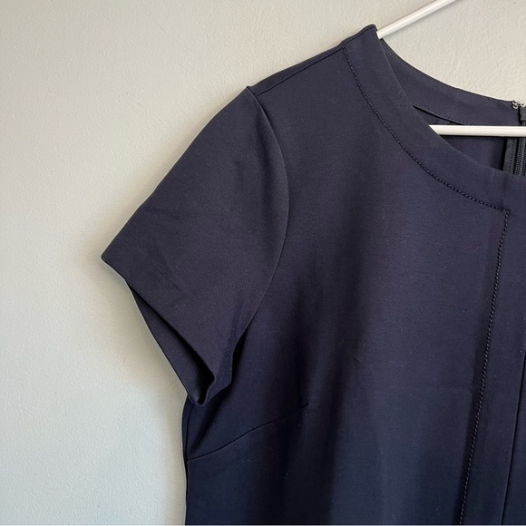 Brooks Brothers Cap Sleeve Midi Dress Sz xL Navy Blue Office Casual Travel - Picture 6 of 10